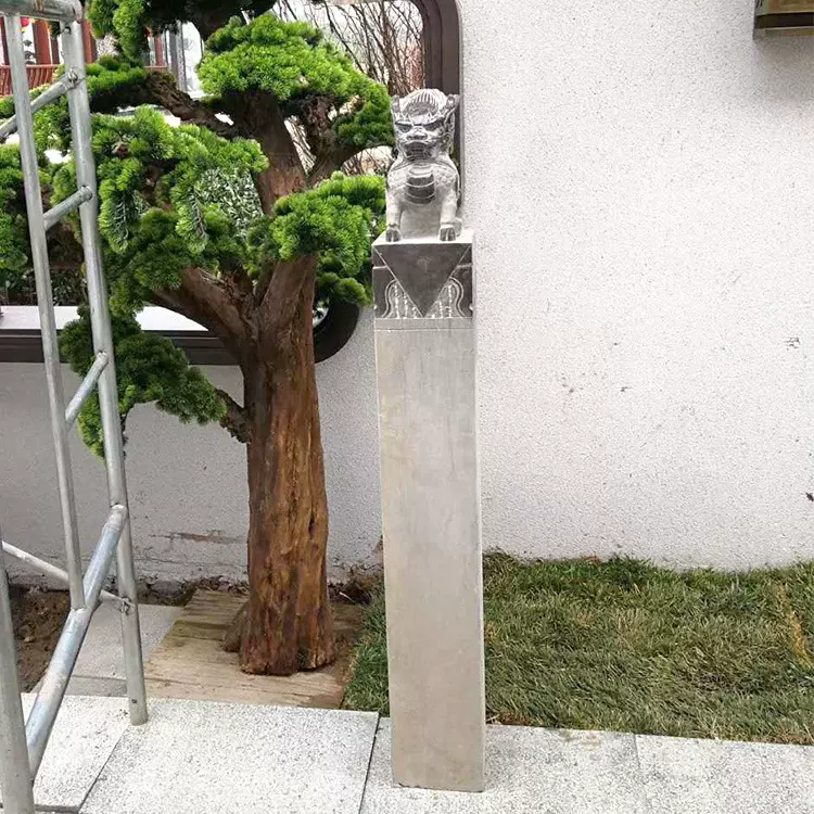 户外摆件石雕拴马桩 十二生肖龙生九子拴马桩 中式仿古石雕拴马桩