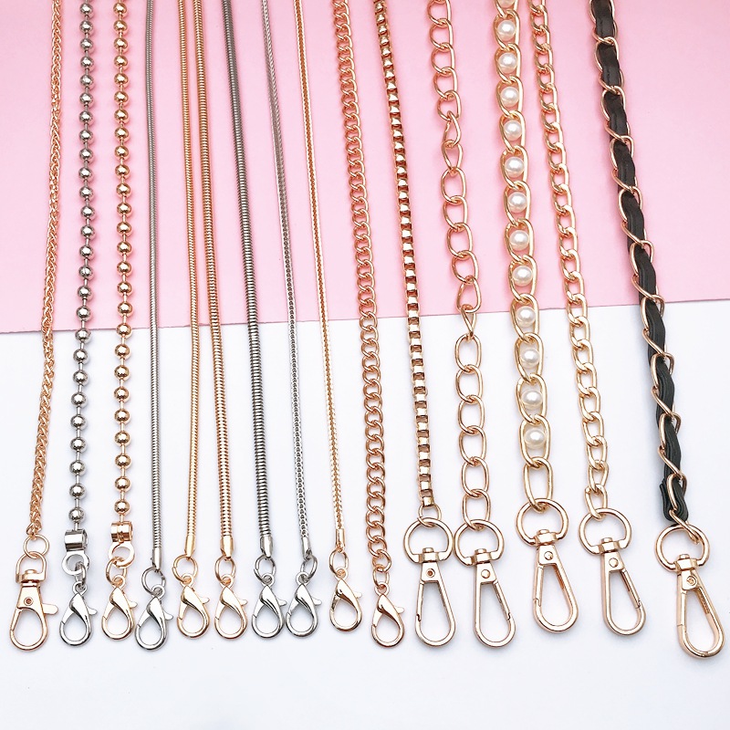 Metal Bags Chain Girls Slung Over One Shoulder Phone Cover Lanyard Lanyard Lobster Buckle 110cm Gold Iron Chain Shoulder Strap display picture 2
