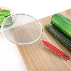 Home Stainless Steel Oil Strainer Kitchen Utensil Heat-Resistant Long Handle Strainer Mesh Spoon Bird's Nest Soy Milk Juice Straining Spoon