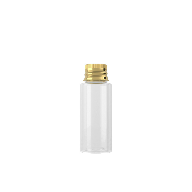 20ML hombro plano cubierta de aluminio botella PET botella cosmética agua cosmética material de embalaje de plástico sub-botella cubierta de aluminio botella