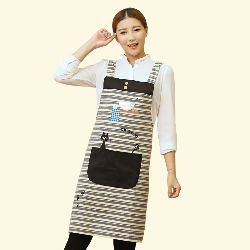 Manicura leche tienda de té delantal Impresión de logotipo personalizado lindo japonés moda mujer casa cintura hombres overoles de cocina