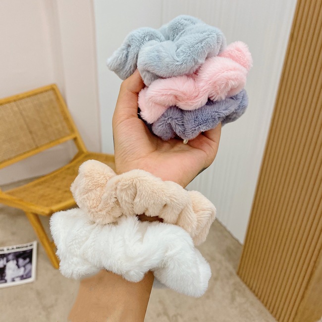 Nueva Felpa De Cerdo Boutique De Intestino Grueso Coreano Gran Pelo Scrunchies Al Por Mayor display picture 1