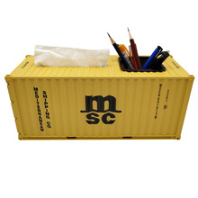 仿真集裝箱模型紙巾盒筆筒 1:20貨櫃物流貨櫃模型LOGO