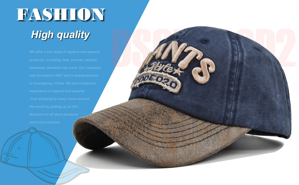 3D Cowboy Baseball Letter Embroidered Duck Tongue Sunshade Hat_voghion.com