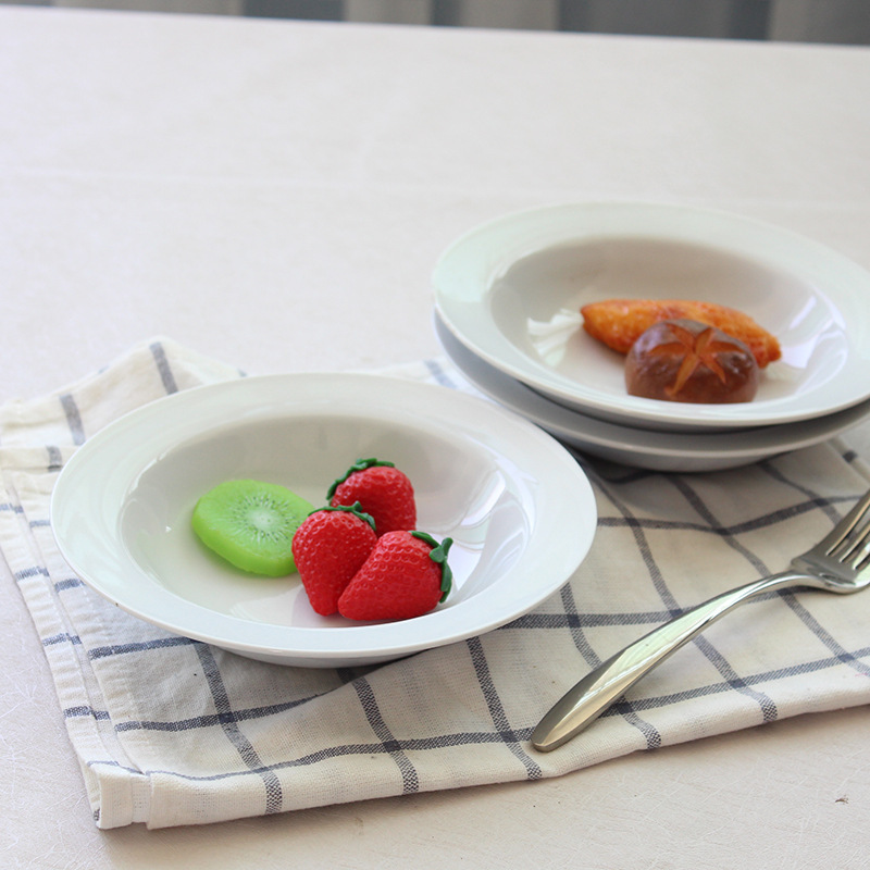 7 pulgadas sombrero de paja placa cerámica plato sopa occidental dinnerplate