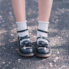 春秋季薄款日系花邊襪子女白色jk制服軟妹中筒襪純色百搭諸暨襪子