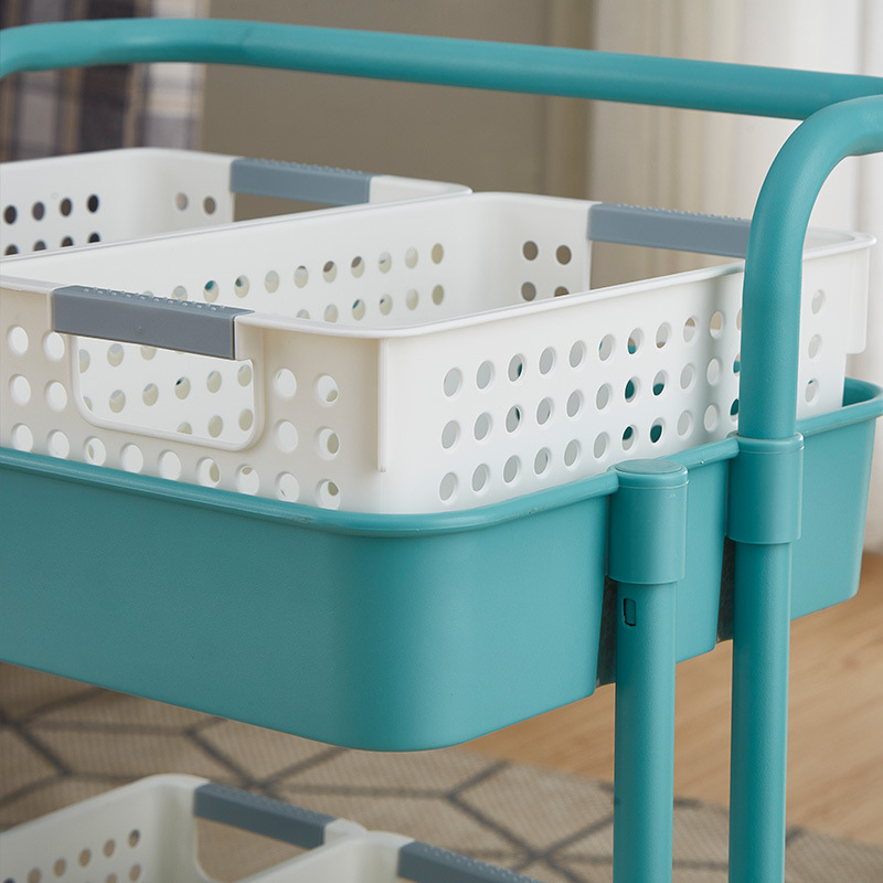 2020新款零食收纳篮桌面杂物收纳筐塑料小篮子手推车置物架整理盒
