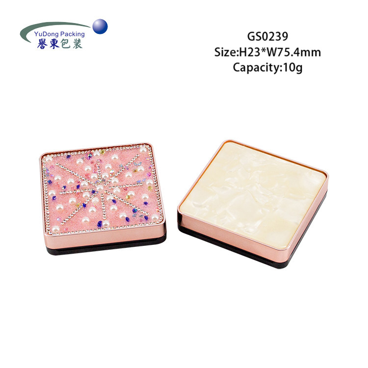 方形带镜磁铁气垫盒BB霜气垫盒空盒粉饼盒