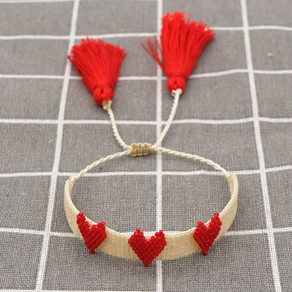 Retro Bohemian Ethnic Style Tassel Wild Love Beaded Bracelet display picture 8