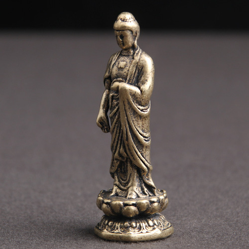 Brass antique lotus seat Sakyamuni Buddha statue desktop ornaments for Tathagata Buddha statues wholesale