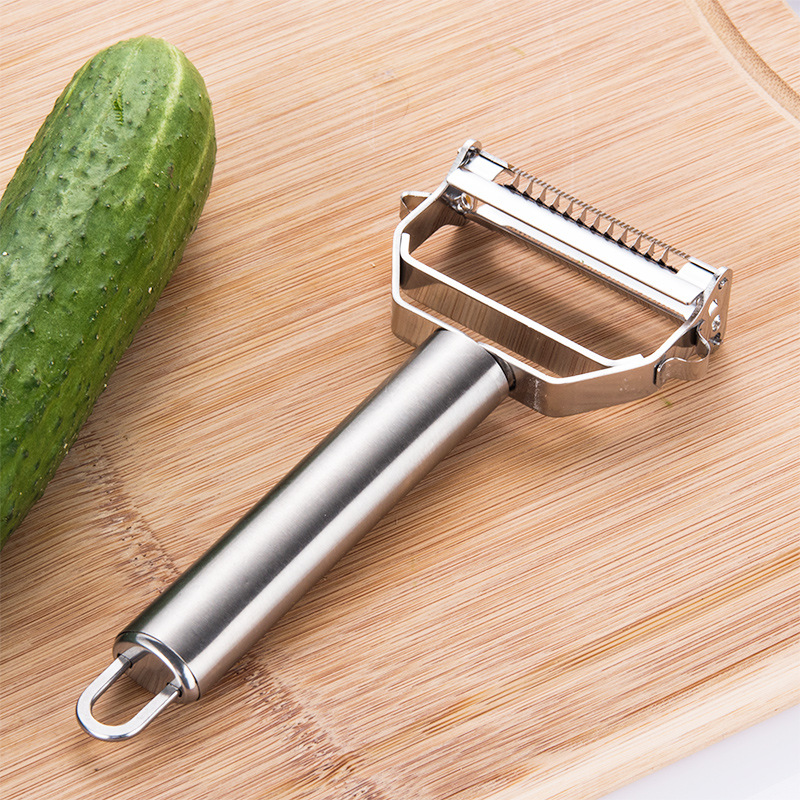Stainless Steel Fruit And Vegetable Shredding Scraper Multi-function Cucumber Slicing Potato Grater Double-headed Two-sided Plane