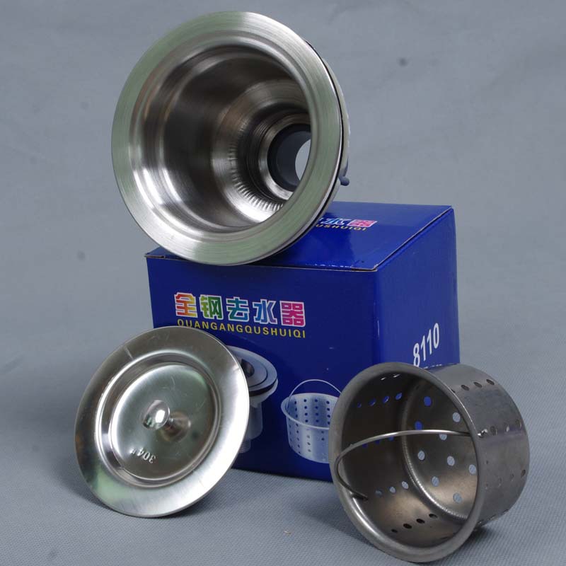 不锈钢菜盆水槽提篮式下水口防臭防虫厨房下水头|ru