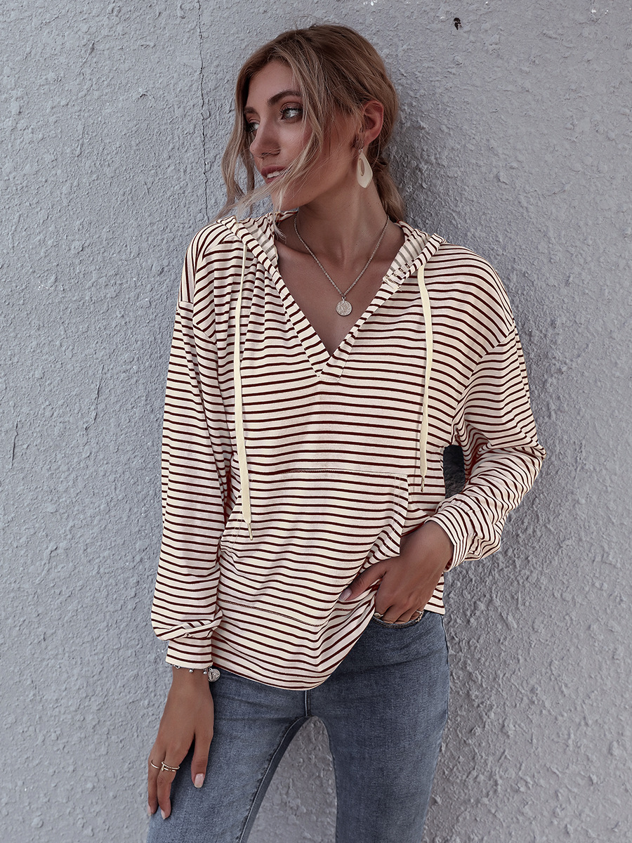 striped top women s loose sweater NSAL1960