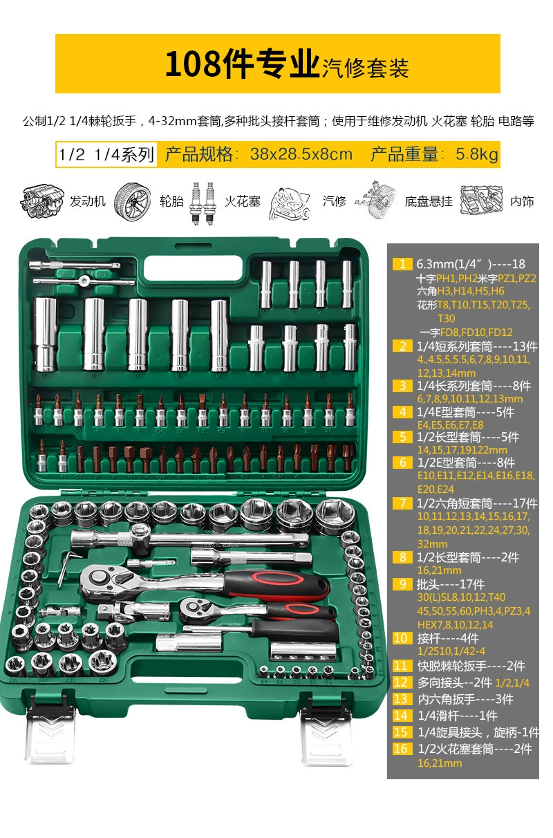 Universal tool set — wrenches & ratchets with gloves and accessories, multiple kit options