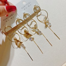 欧比雅比新款甜美网红时尚气质个性夸张韩风小花流苏款耳环1501