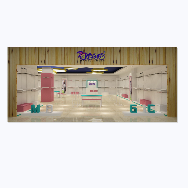 广州展柜厂专业制作童装展示柜商场男女装前台展示柜落地式陈列架