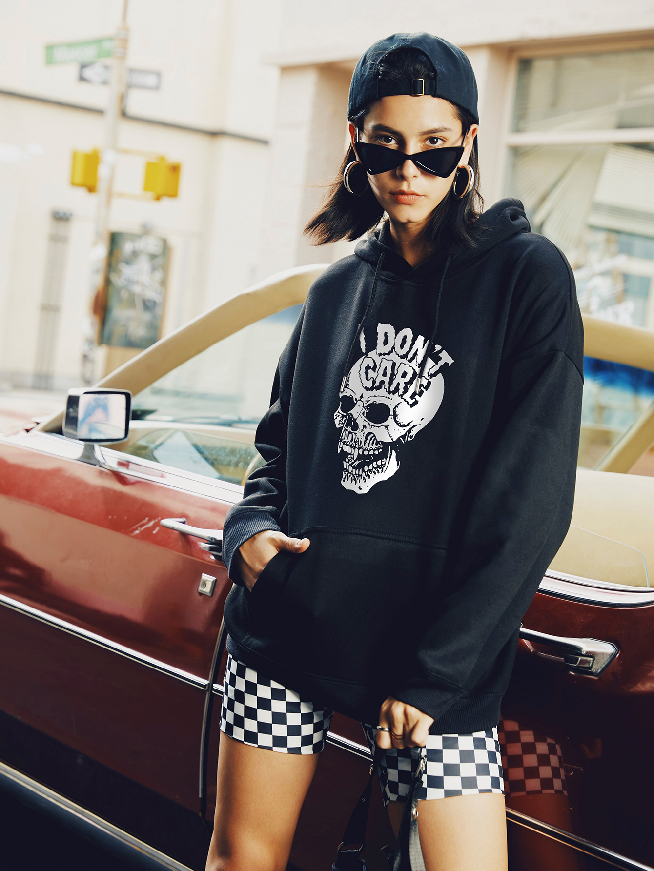 autumn and winter women s hooded sweater skull street casual sweater NSSN363