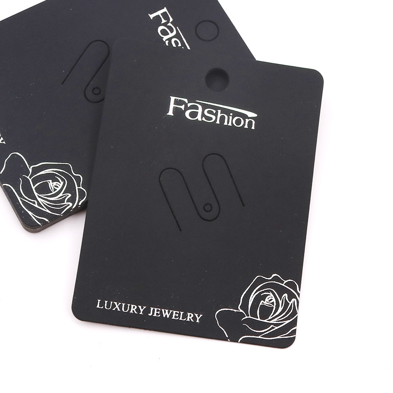 黑色新款胸针卡 手工diy 简约发饰胸针小卡片包装 胸针包装卡纸