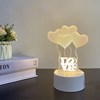 Creative acrylic night light, touch switch key, LED table lamp for bed, 3D, Birthday gift