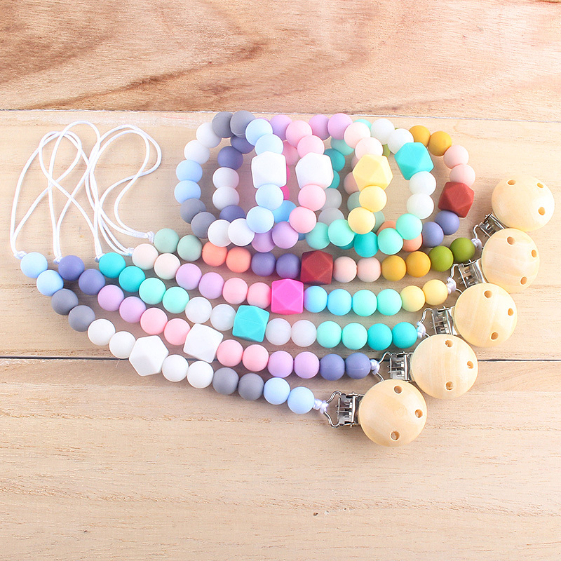 Bebé Hemu chupete clip bebé calmante silicona molar pulsera chupete cadena Amazon nuevo traje de mordedor