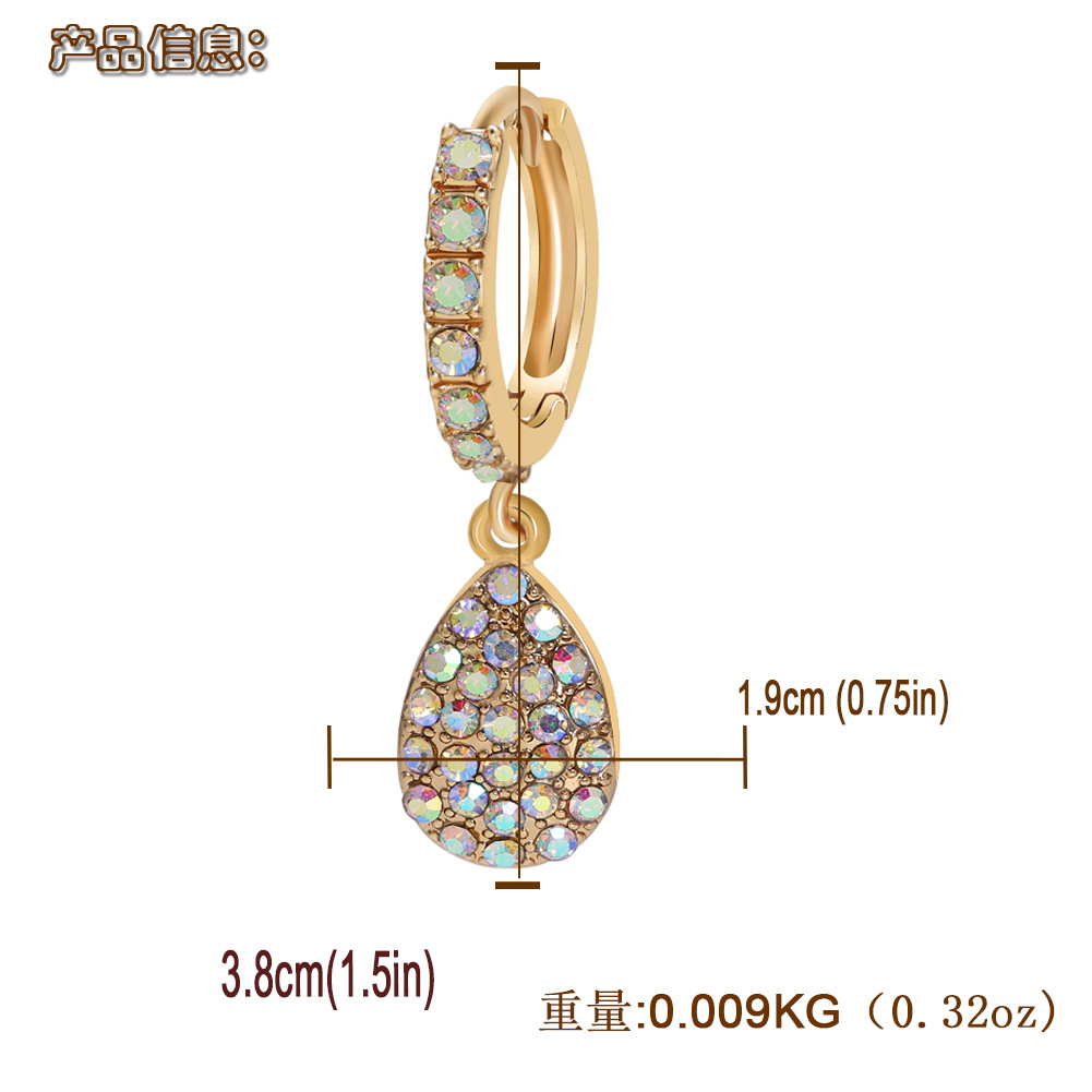 New Simple Water Drop Wild Inlaid Zircon Fashion Copper Earrings display picture 1