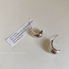 South Korean metal goods, silver brand earrings, universal retro silver needle, simple and elegant design