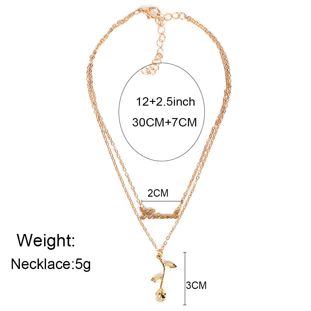 Collier De Style Simple Alliage De Mode Rose Pendentif Chaîne De Clavicule Collier En Gros Nihaojewelry display picture 1