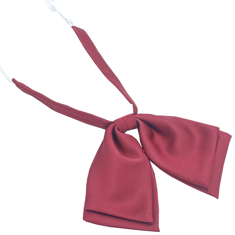 Directo de fábrica de color sólido de doble capa de sarga pajarita uniforme escolar de las niñas a juego arco coreano casual JK pajarita collar flor