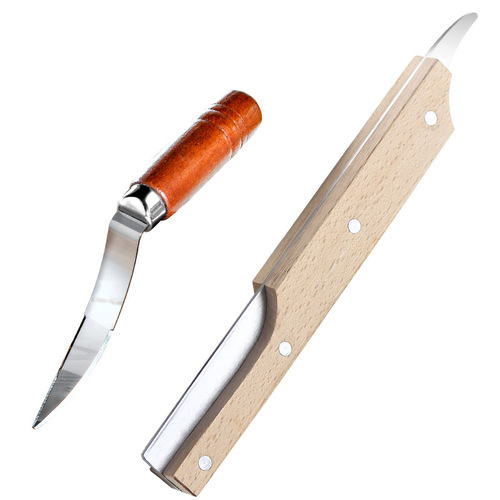 Kitchen tools multifunctional coconut knife wooden handle old coconut cracker knife stainless steel coconut opener kitchen supplies