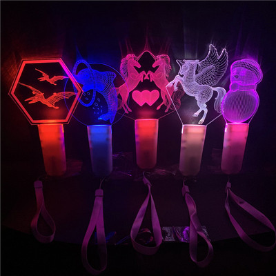 无线遥控led透明亚克力发光棒手柄灯牌可激光雕刻logo