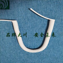 螺旋线4心0.3平方白色亮PU弹簧线黑色亚光5毫米直线外径