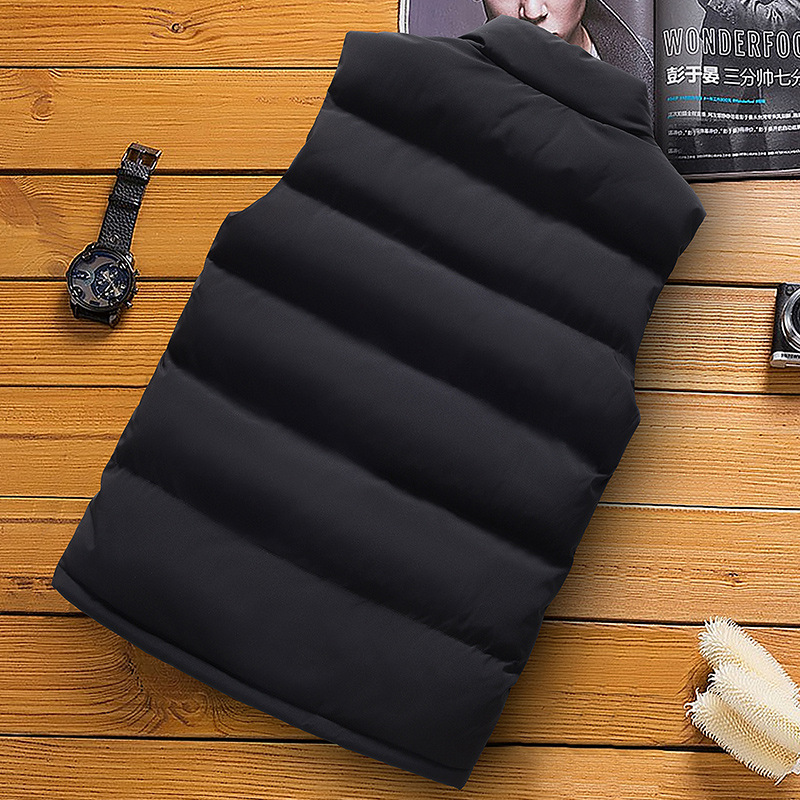 Chaleco de hombre otoño y invierno transfronterizo de algodón collar de hombro delgado chaleco de moda de ocio calentamiento clip de caballo