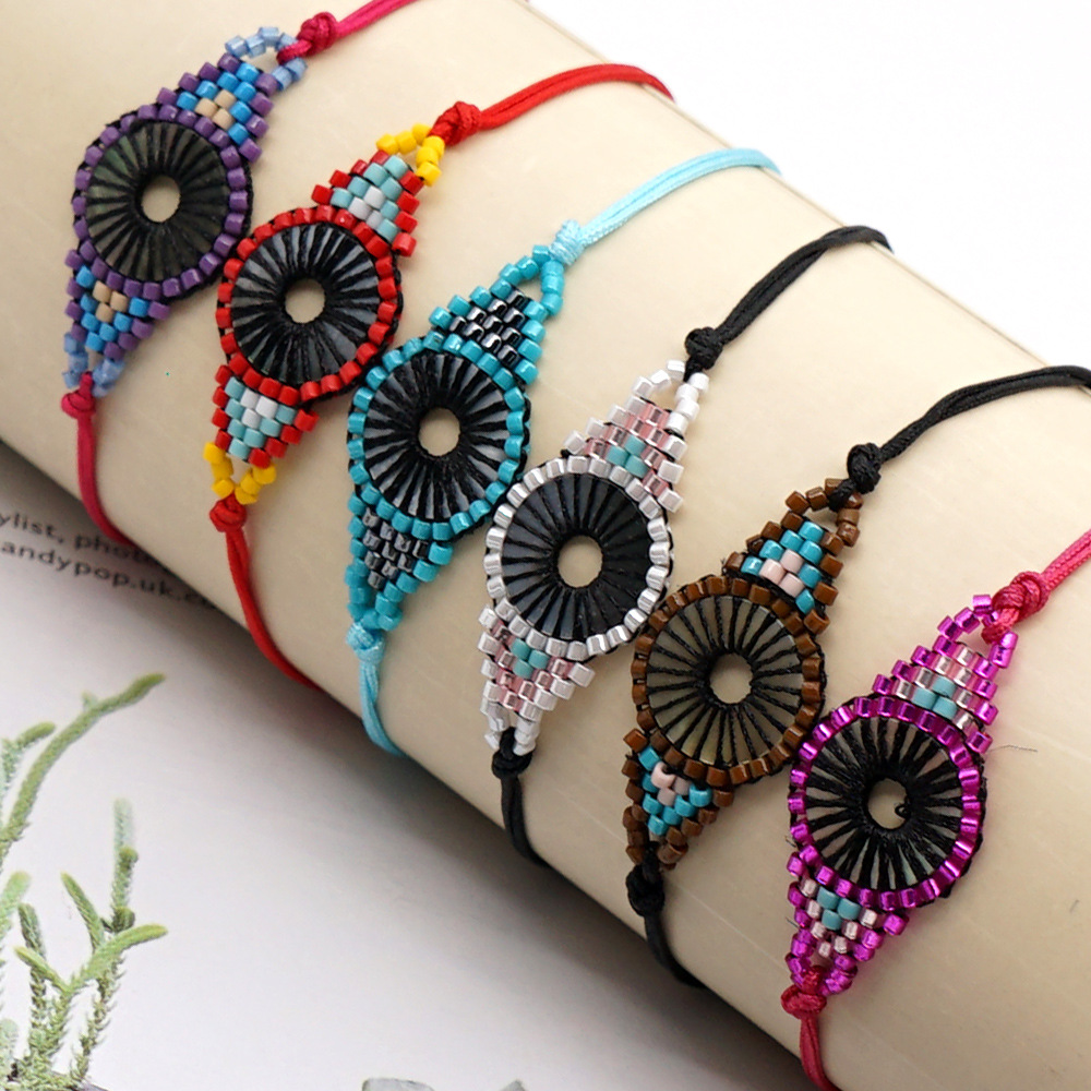 Fashion Geometric Bohemian Style Handmade Jewelry Rice Bead Braided Bracelet display picture 1