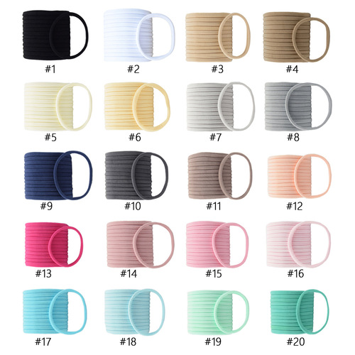 Children's nylon seamless elastic hairband elastic band hairband infant headband baby DIY hair accessories solid color headband