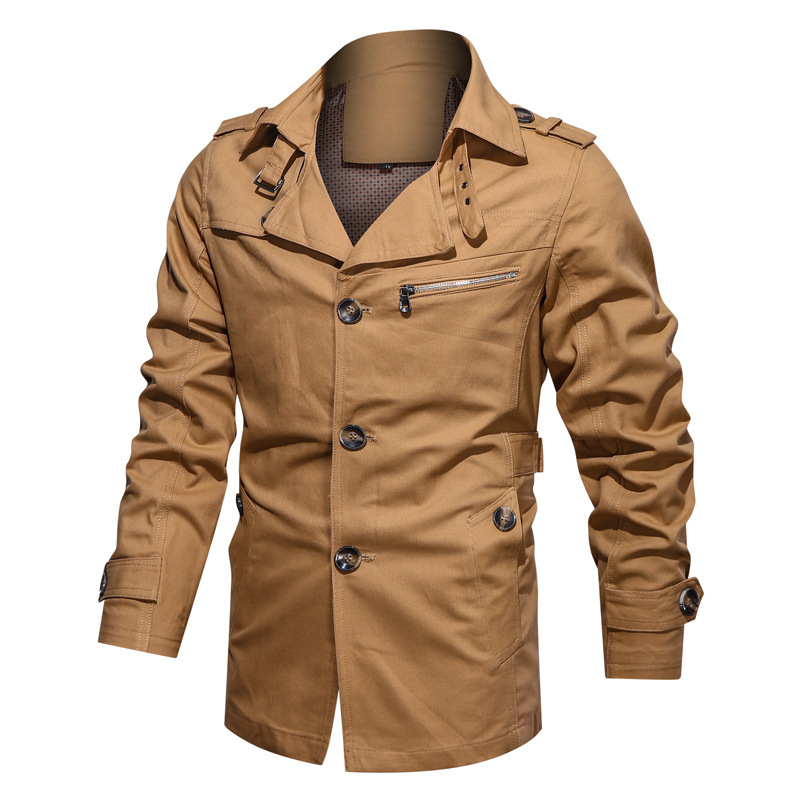 Foreign Trade Cross-Border 2022 Autum New Pure Cotton Men's Casual Jacket Large Size Lapel Mid-Length Jacket Foreign Trade Cross-Border 2022 Autum New Pure Cotton Men's Casual Jacket Large Size Lapel Mid-Length Jacket