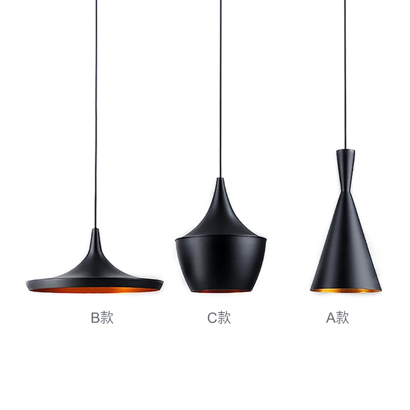 Nuevo moderno minimalista nórdico retro estilo industrial lámparas de tres cabezas creativo moda restaurante lámpara bar instrumento musical