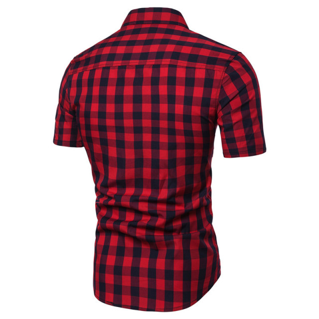 Plaid Shirt Men’s Short Sleeve Shirt summer wear