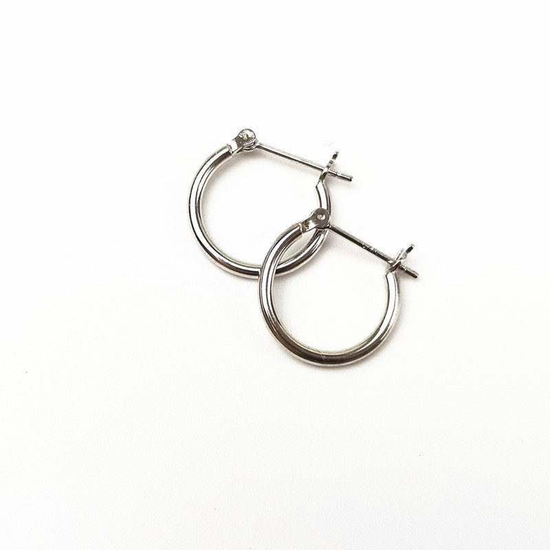 U-Shaped, Solid Color Pattern 1 Pair 925 Sterling Silver U-Shaped Solid Color Earrings