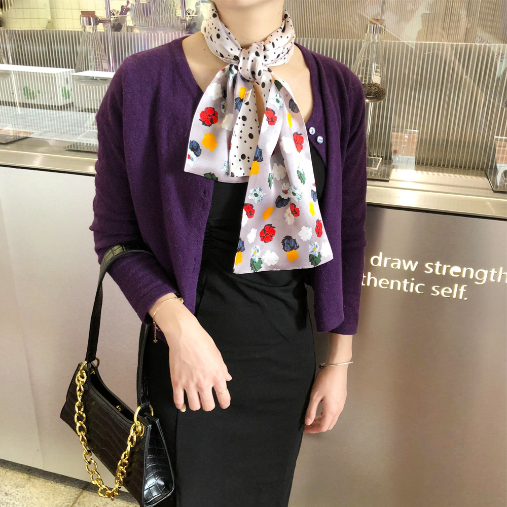 Cute double-sided two-color classic silk universal headband…