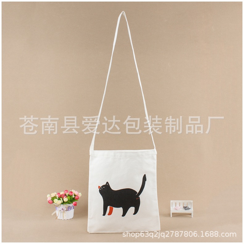 精美广告棉布袋定做 时尚彩印空白手提帆布袋 学生印花单肩帆布包