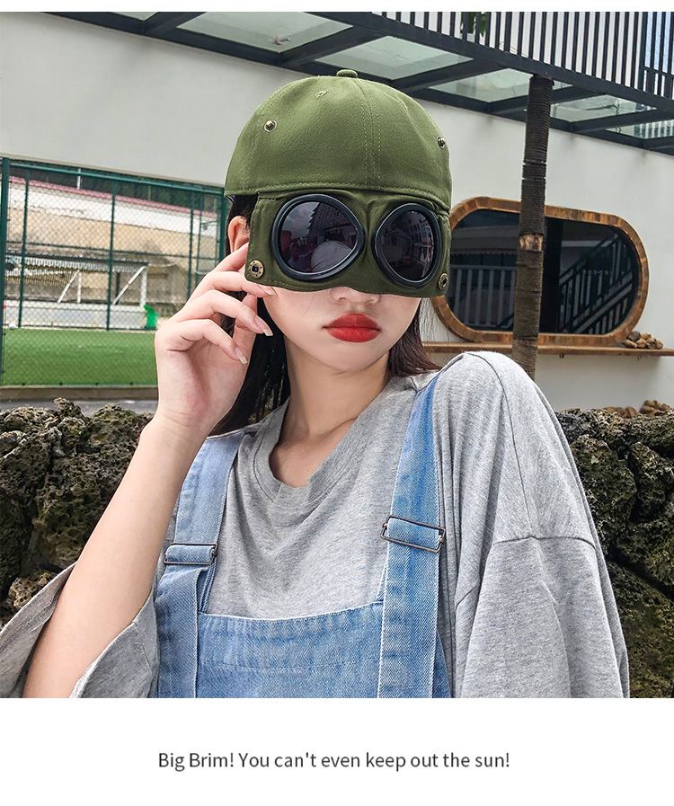 New Aviator Hat Summer Personality Glasses Baseball Cap Female Unisex Sunglasses Male Cap Baseballcap Boys Cap