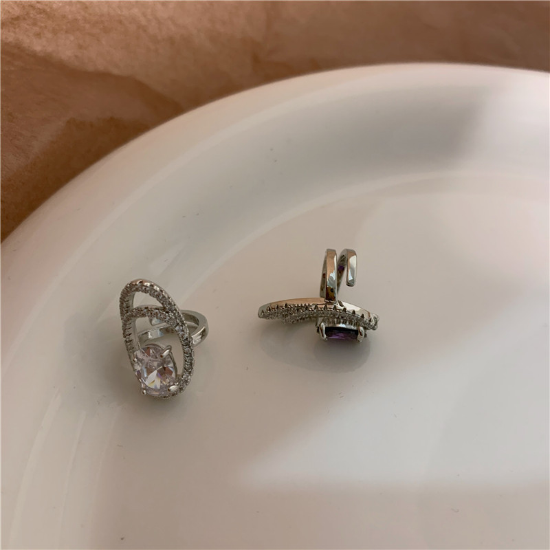 Elegante Geométrico Metal Embutido Circón Mujeres Anillos display picture 3