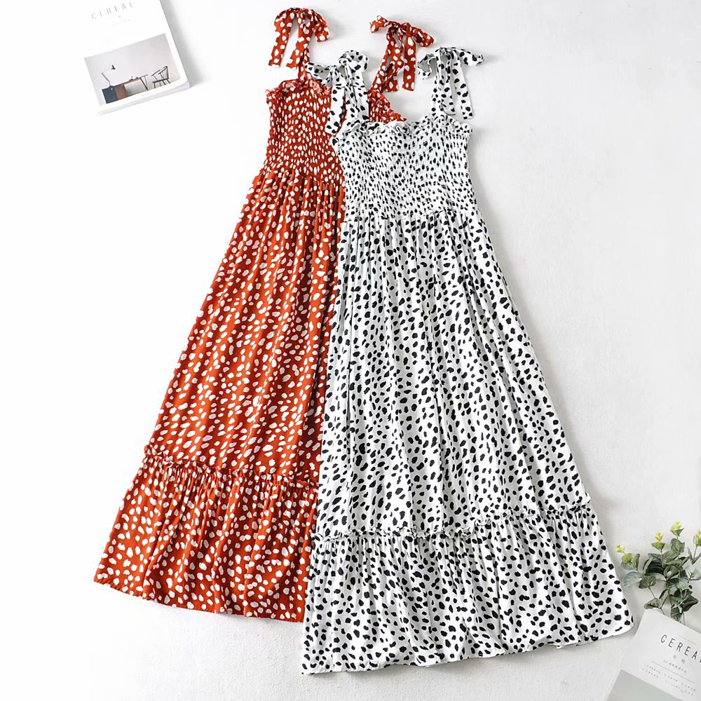 one-line neck floral drop rayon dress NSAM4236