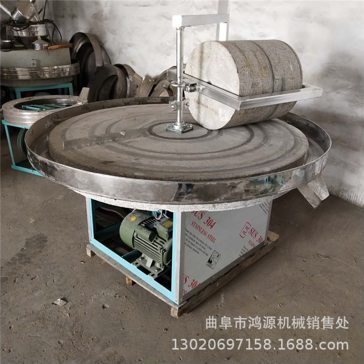 韭菜花辣椒酱电动石碾子 传统单双磙老石碾面粉机 五谷杂粮石碾子