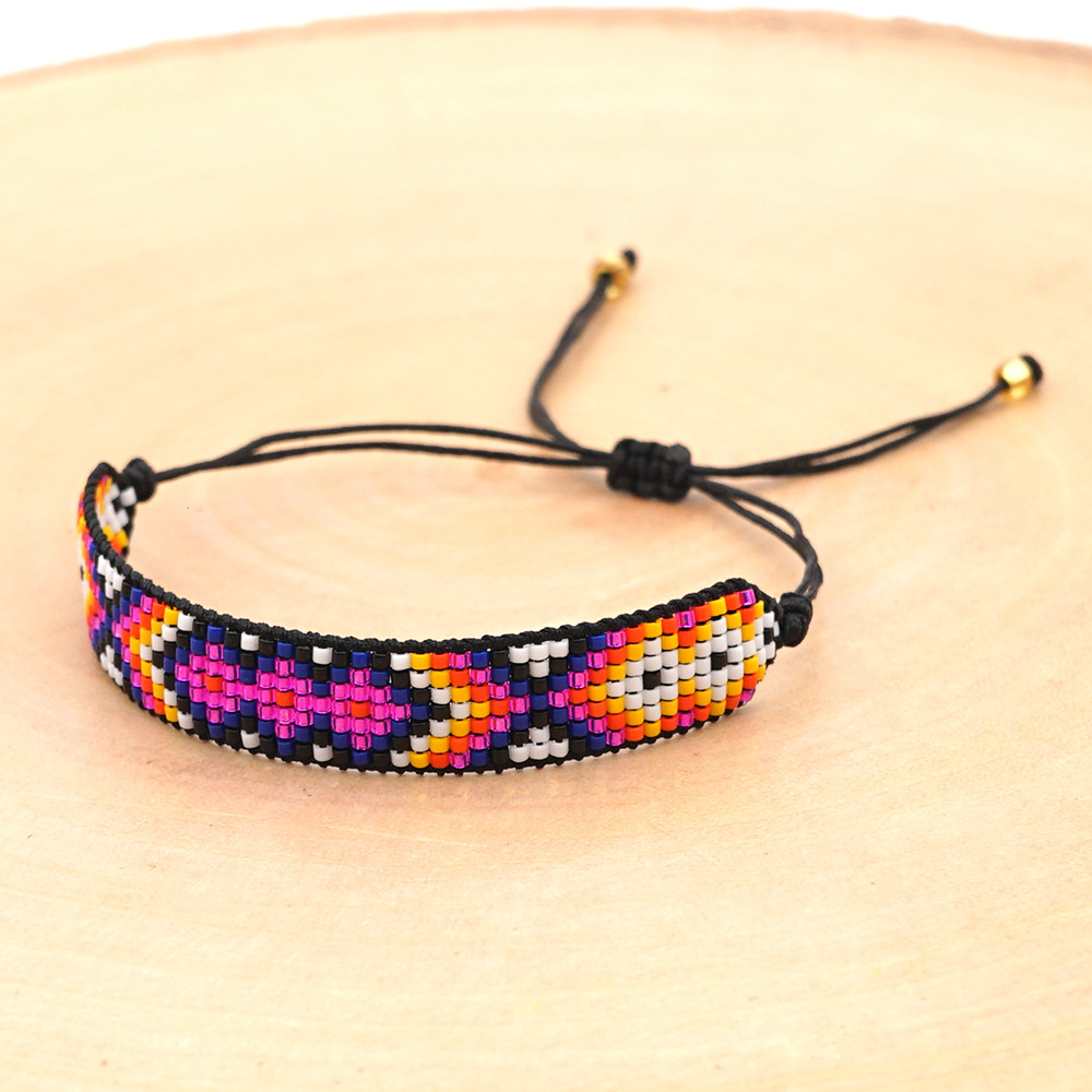 Rice Beads Woven Handmade Jewelry Contrast Color Geometric Couple Bracelet display picture 3