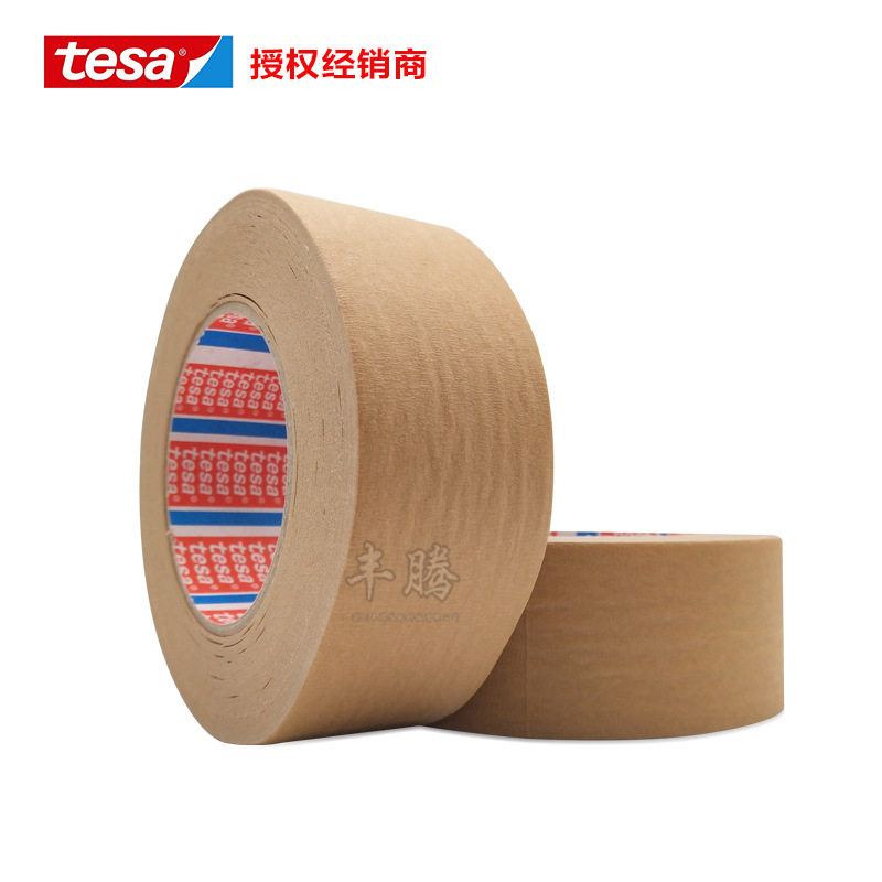 德莎tesa4341皱纹纸胶带棕色美纹纸耐140℃高温的喷涂遮蔽胶带