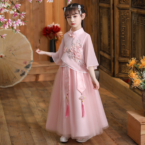 Girls fairy dresses kids hanfu Ru wind children ancient folk wear ancient costume dress baby girl Chinese skirt outfit antiquities 