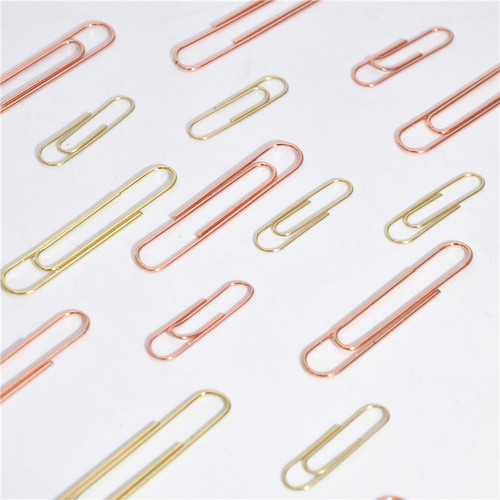 Manufacturer exports gold paper clip 28mm rose gold 50mm metal paper clip color office stationery bill holder