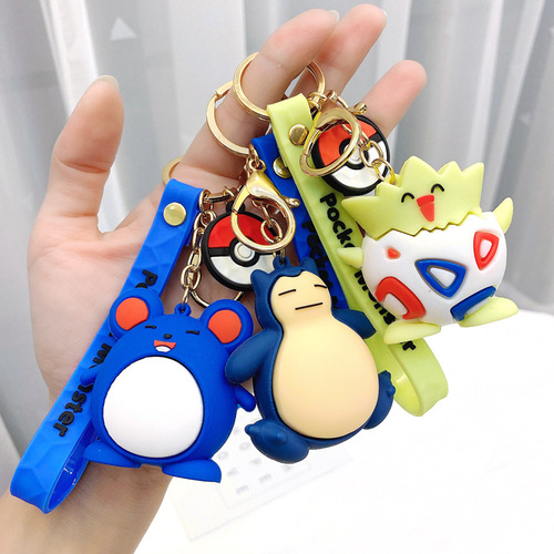 Manufacturer Pokémon Pikachu keychain cartoon cute doll car keychain bag pendant small gift