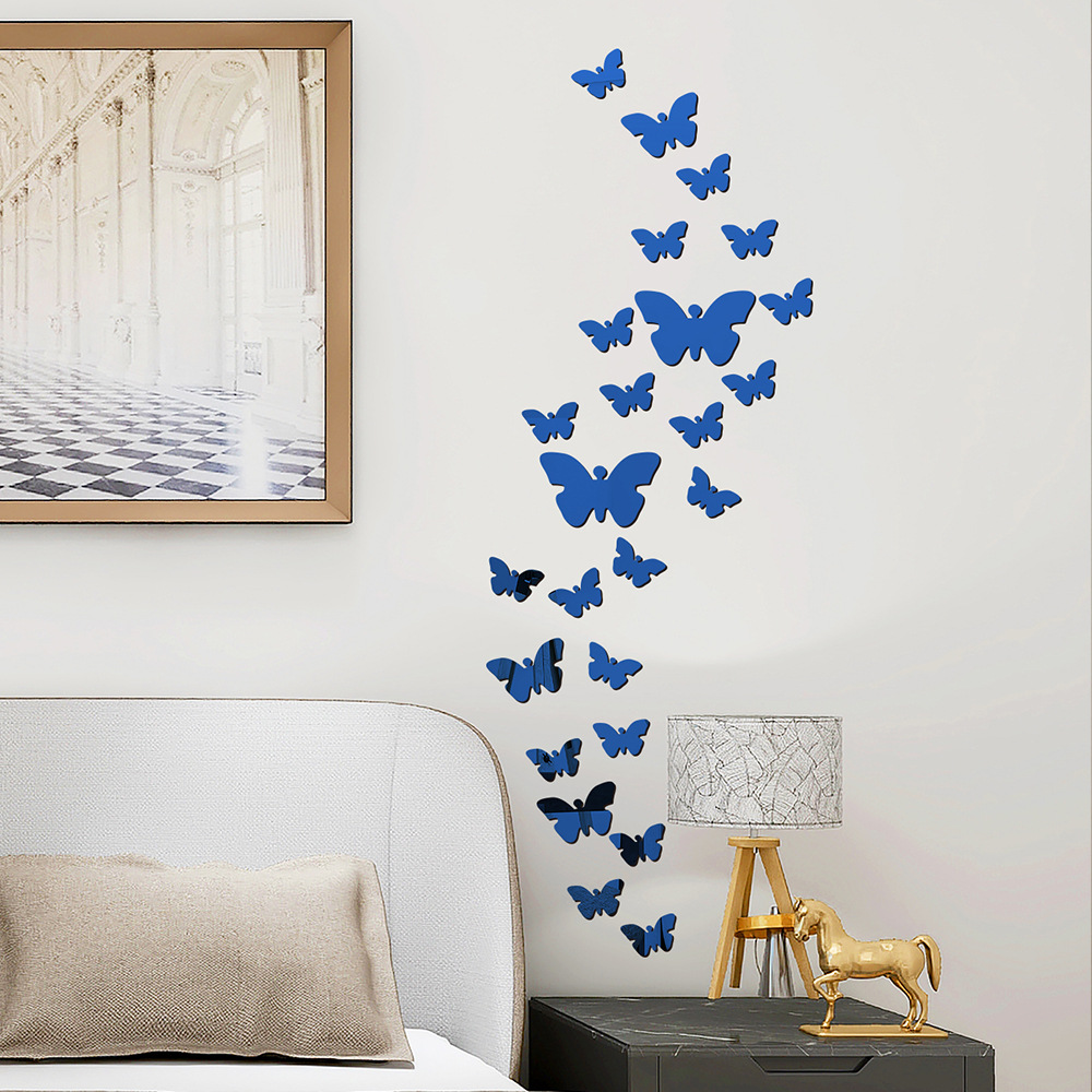 Nouveaux Autocollants Muraux De Miroir Acrylique Volant Papillon Coloré display picture 10